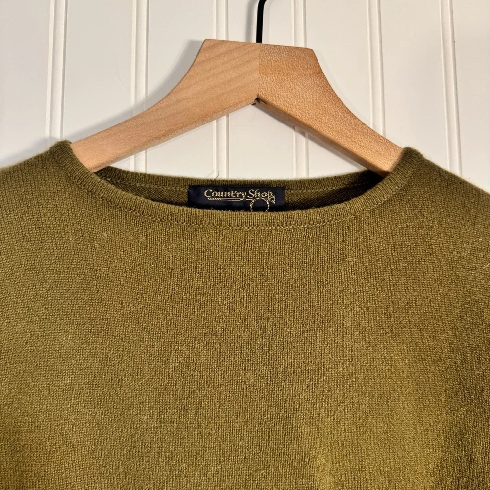 Vintage Country Shop Cashmeres Women’s 100% Pure Cashmere Green Sweater Size M - Picture 2 of 11